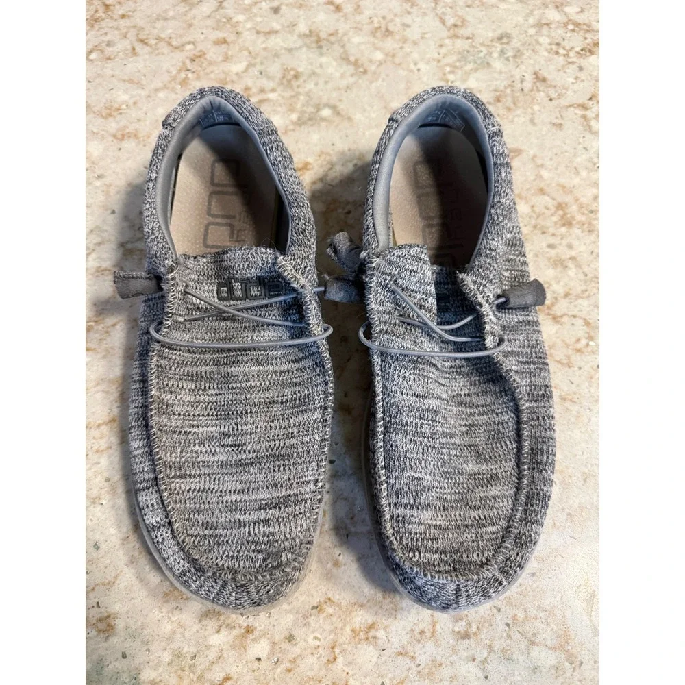 Hey Dude Wally B Sox Grey Knit Slip On Loafers Mens 11 111033000